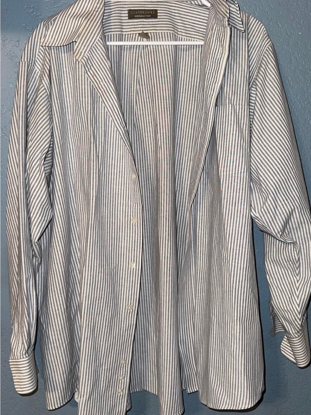 Classic Blue and White Pinstripe Dress Shirt by Claysgrove